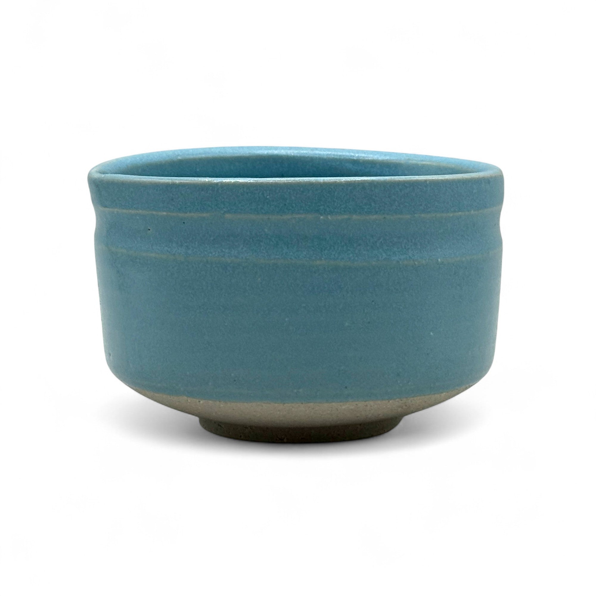 Inoue Sora Sky Blue Large Kataguchi Mino-yaki Chawan - Japanese Matcha Bowl