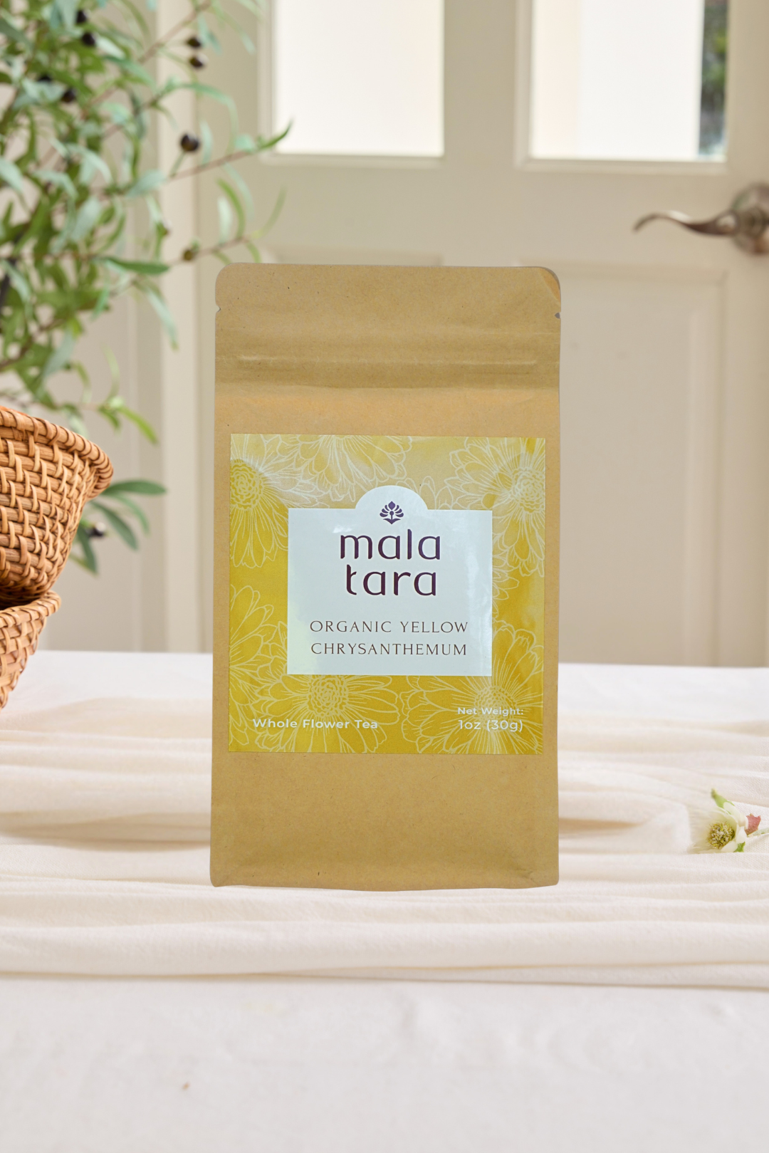 Mala Tara Yellow Chrysanthemum Whole Flower Tea Pouch Herbal Tea