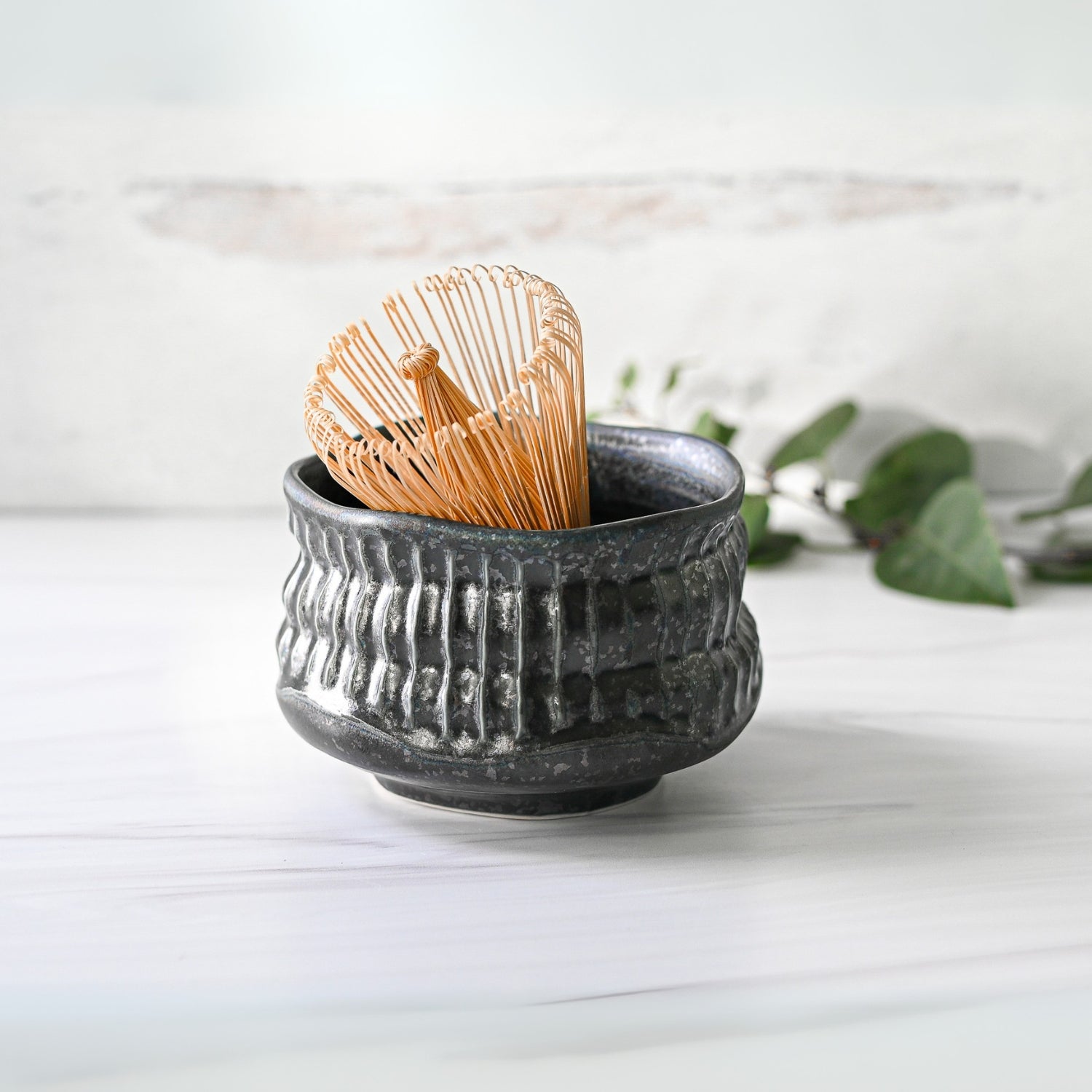 Aprika Life Black Ceramic Meisen Matcha Bowl - Thumbnail 2