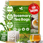 Premium Rosemary Leaves, Tea Bags, Powder, 100% Natural & Pure from Dried Rosemary Leaves, No Additives, No Caffeine, Vegan. Dried Rosemary Herb, Perfect for Seasoning, Spice Blends for Grilling & Cooking Herbal Tea
