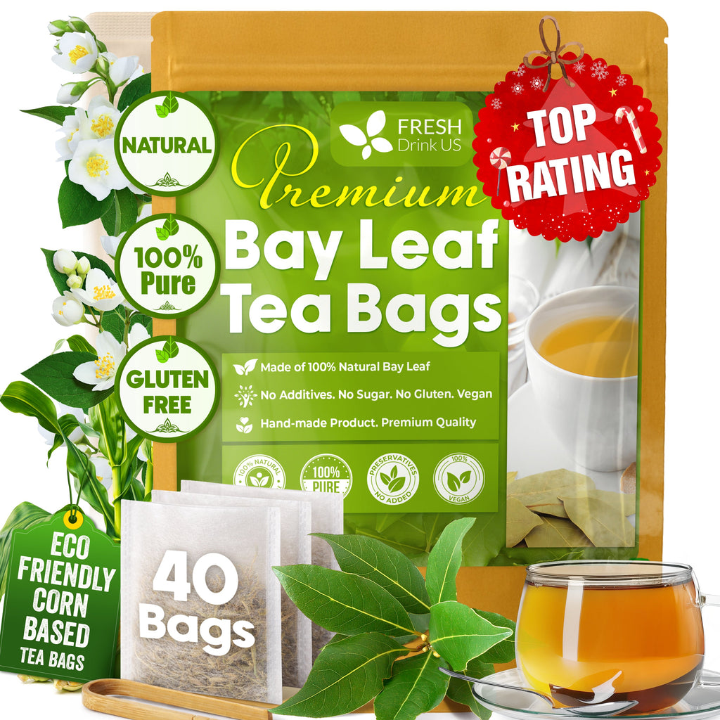 Premium Dried Bay Leaves, Tea Bags, Powder, Bay Leaves Spice, Whole Nice Leaves, Wildcrafted, Fresh Harvested, Bay Leaves For Cooking, Sugar-Free, Gluten Free, Caffeine Free, Vegan Herbal Tea