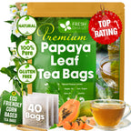 Premium Papaya Leaf Tea Bags, Made with Natural Material Tea Bags. No Sugar, No Caffeine, No Gluten, Vegan. Herbal Tea