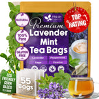 Premium Lavender Mint Tea Bags. 100% Natural, Blend of Lavender, Peppermint, Sage and Licorice. Herbal Tea