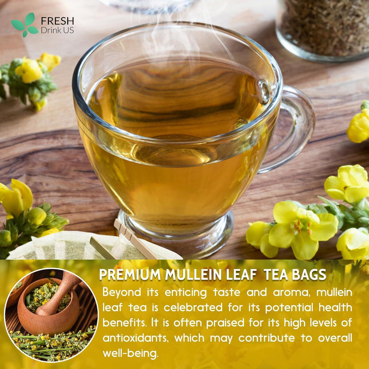 FreshDrinkUS Mullein Leaf Tea Bags