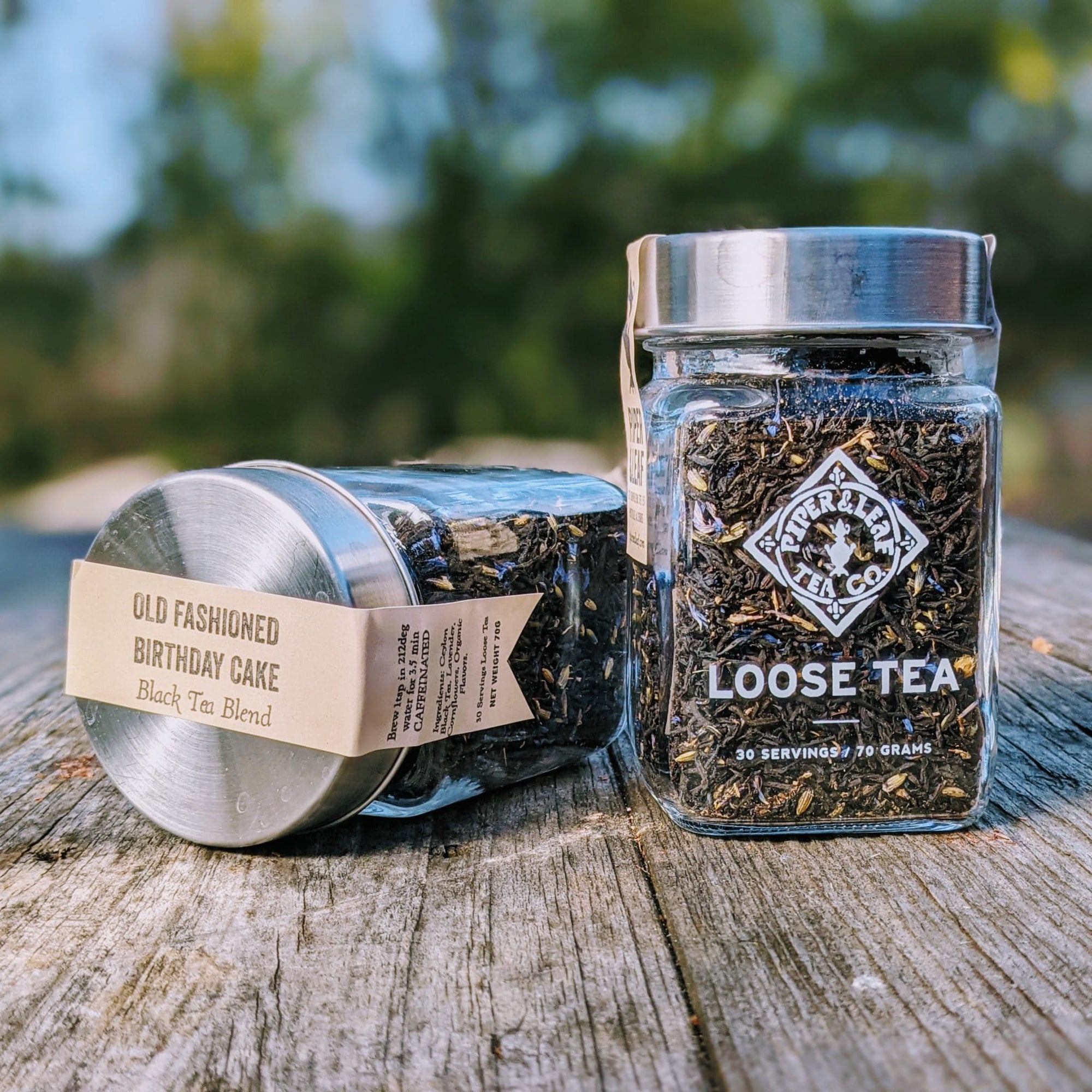 Piper and Leaf Old Fashioned Birthday Cake Glass Jar of Loose Leaf Tea - 30 Servings
