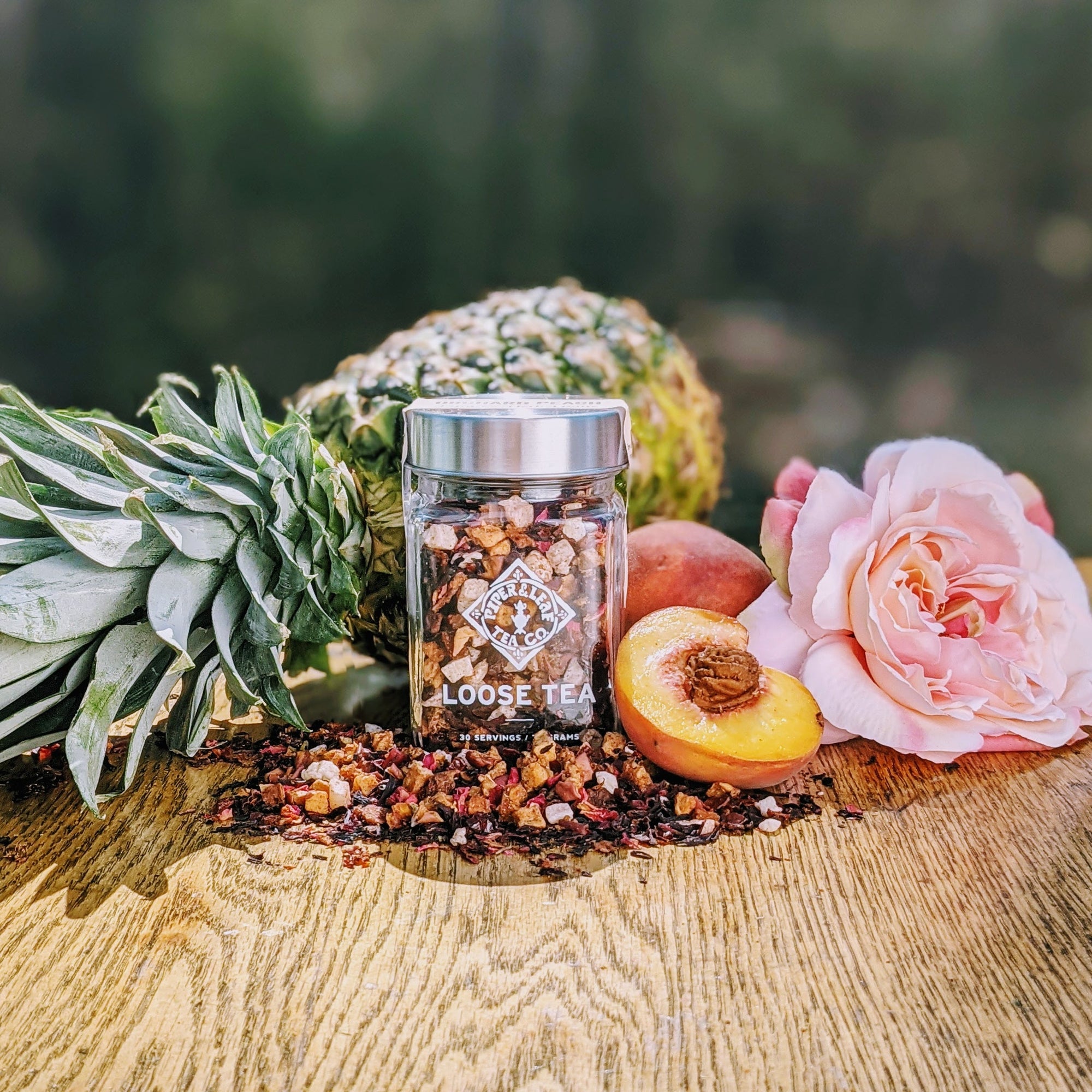 Piper and Leaf Orchard Peach Glass Jar of Loose Leaf Tea - 30 Servings