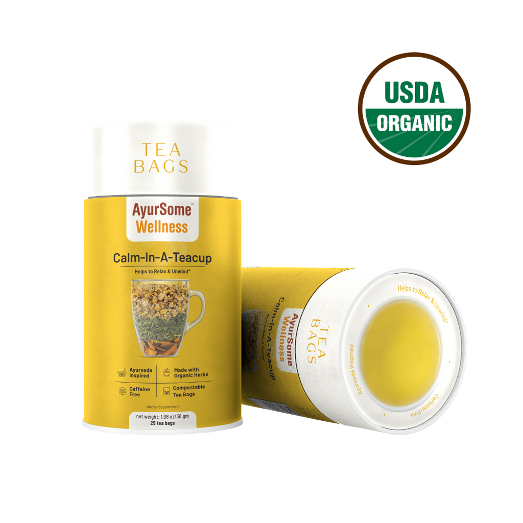 AyurSome Wellness Calm-In-A-Teacup | Organic Chamomile Tea blend Herbal Tea