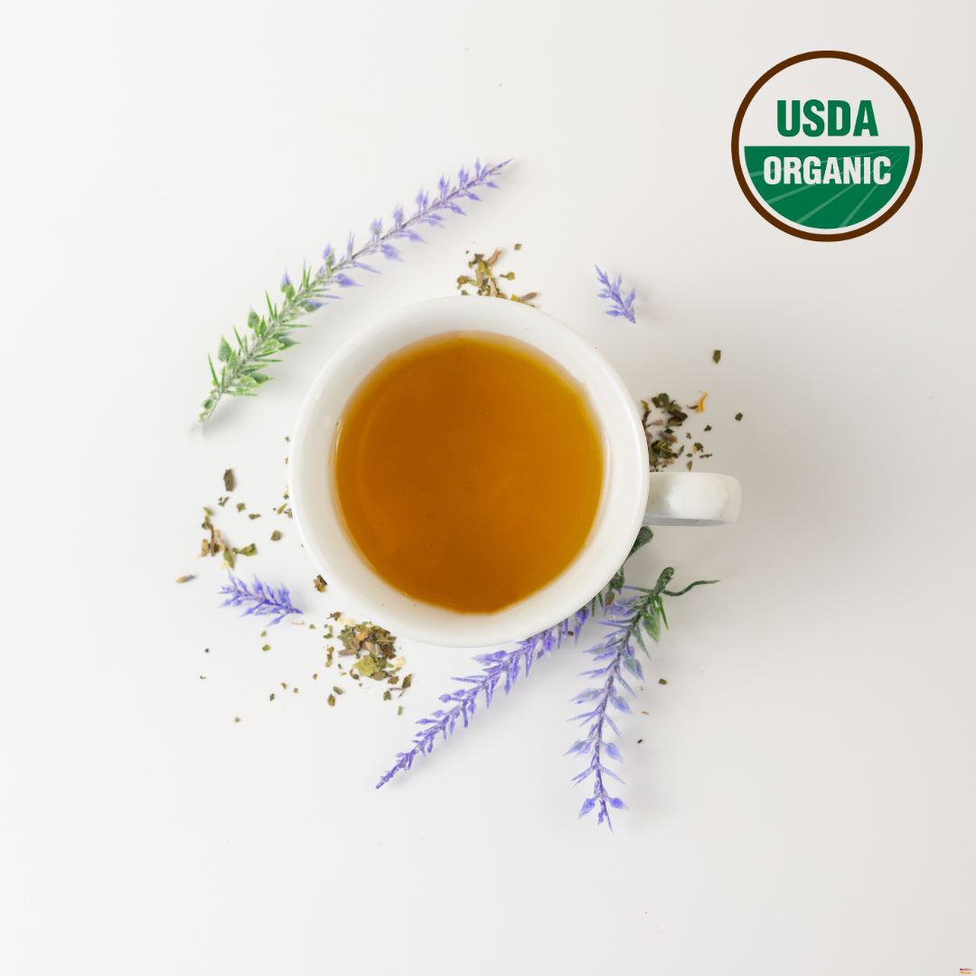 AyurSome Wellness Stress-Me-Not Tea | Organic Lemon Balm, Lavender Tea Blend Herbal Tea