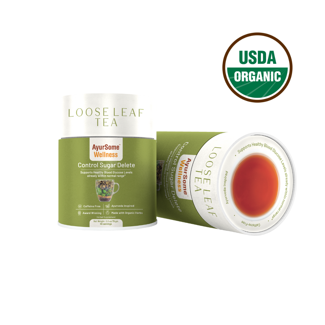 AyurSome Wellness Control Sugar Delete | Organic Gymnema Tea Blend Herbal Tea