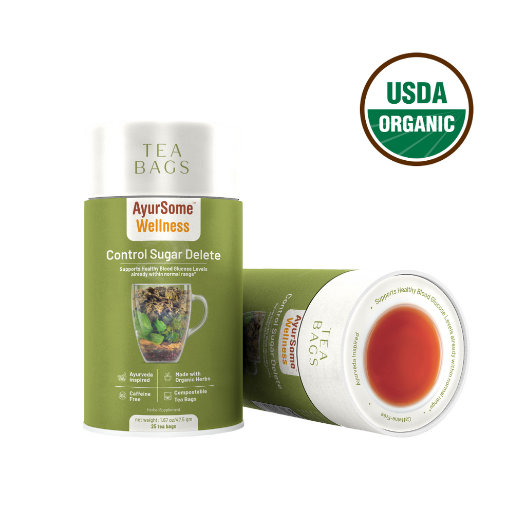 AyurSome Wellness Control Sugar Delete | Organic Gymnema Tea Blend Herbal Tea