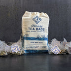 Piper and Leaf Piper Mint Blues 9ct Tea Bags in Muslin, featuring muslin sachets filled with mint tea, by Piper and Leaf.