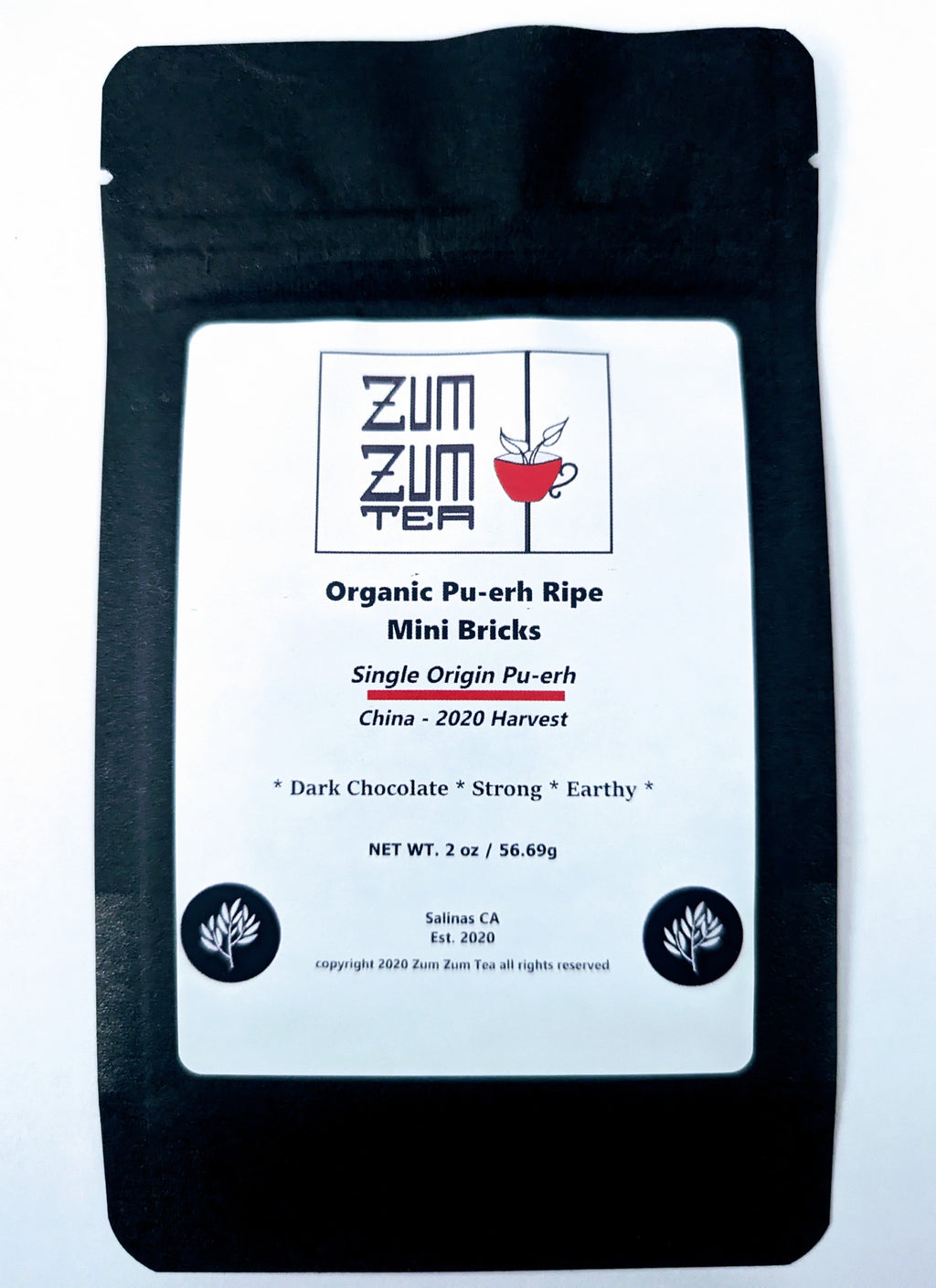 Zum Zum Organic Pu-erh Ripe Mini Bricks Tea