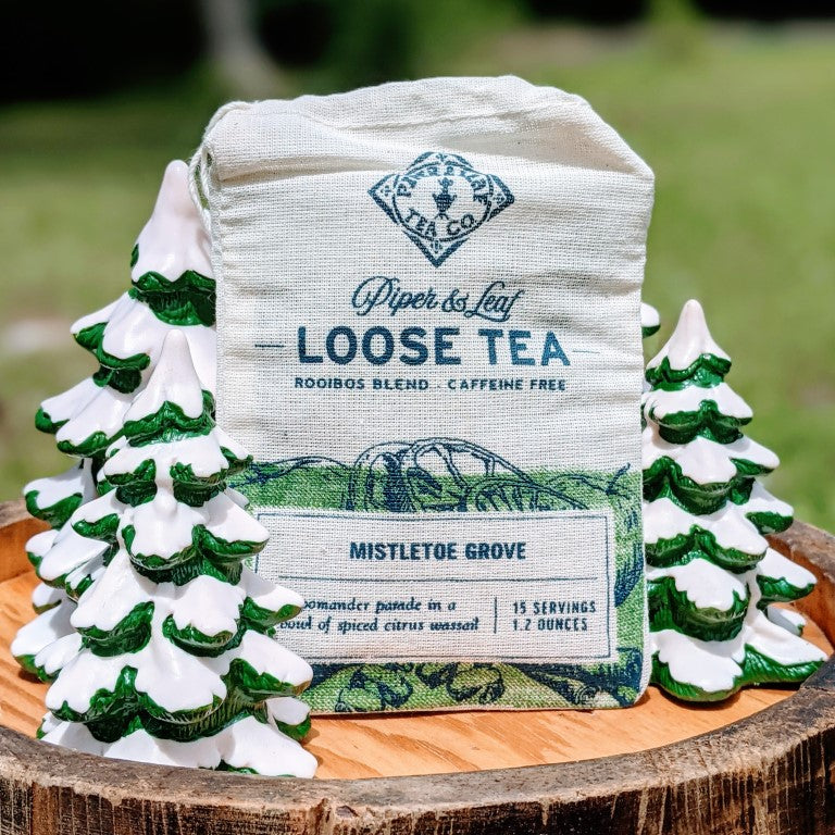 Piper and Leaf Mistletoe Grove Muslin Bag of Loose Leaf Tea - 15 Servings