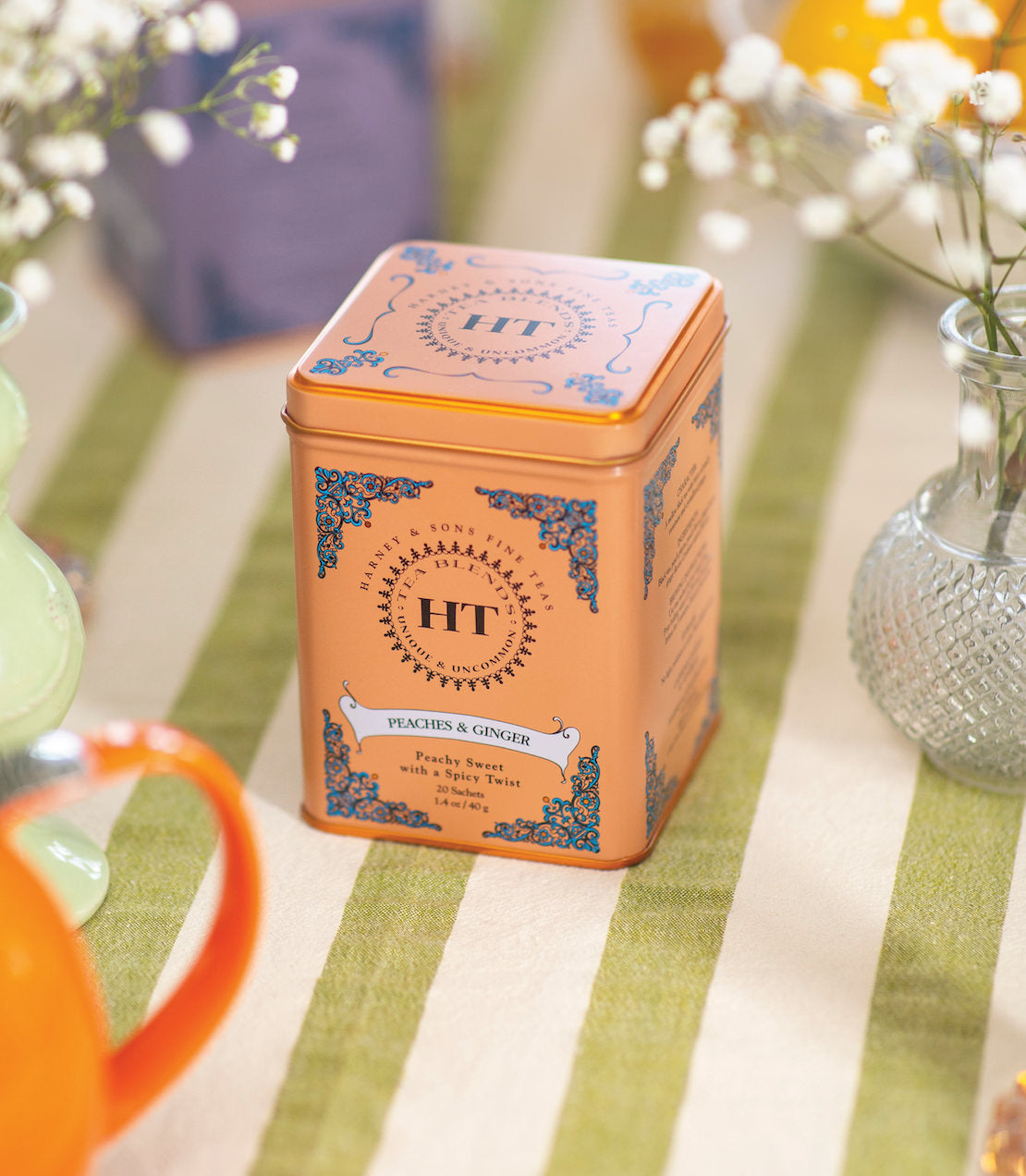 Harney & Sons Peaches & Ginger, HT Tin of 20 Sachets