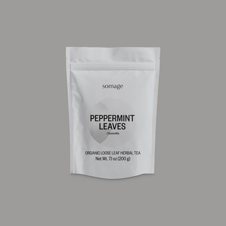 Peppermint Loose Leaf by Somage USA, showing hand-cultivated peppermint leaves with a crisp, fresh appearance.