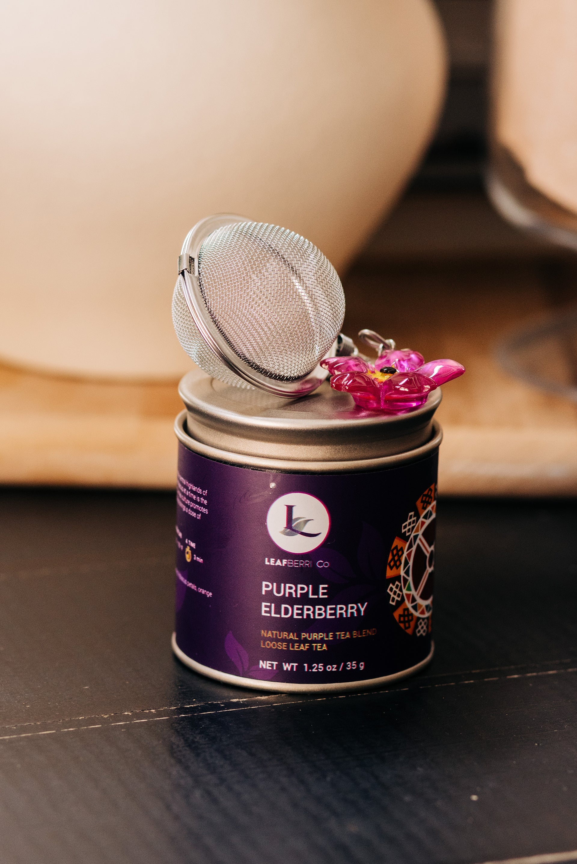 leafberri Pink Flower Tea Infuser Ball