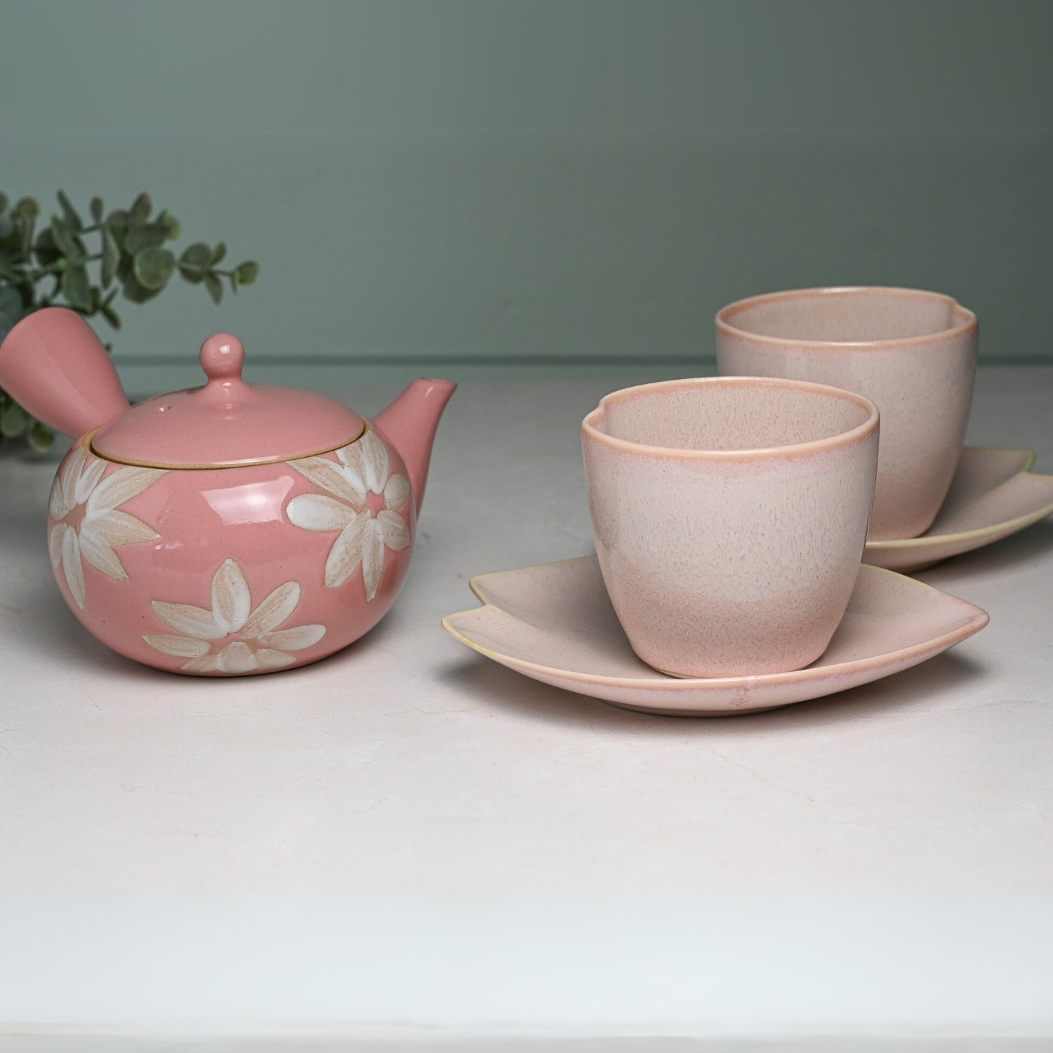 Aprika Life Pink LOVE Ceramic Tea Cup with Saucer