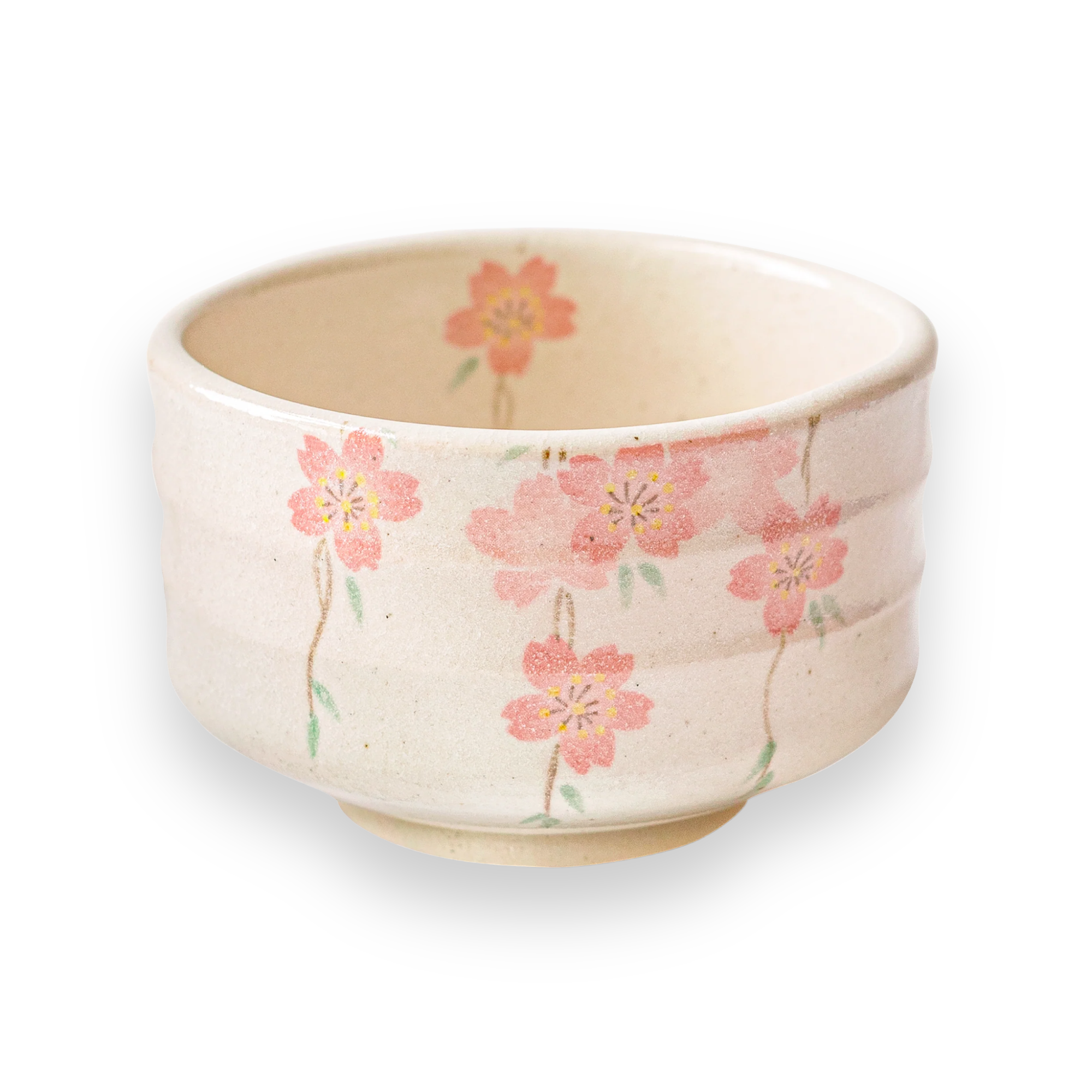 Aprika Life Pink Sakura Flowers Ceramic Matcha Bowl