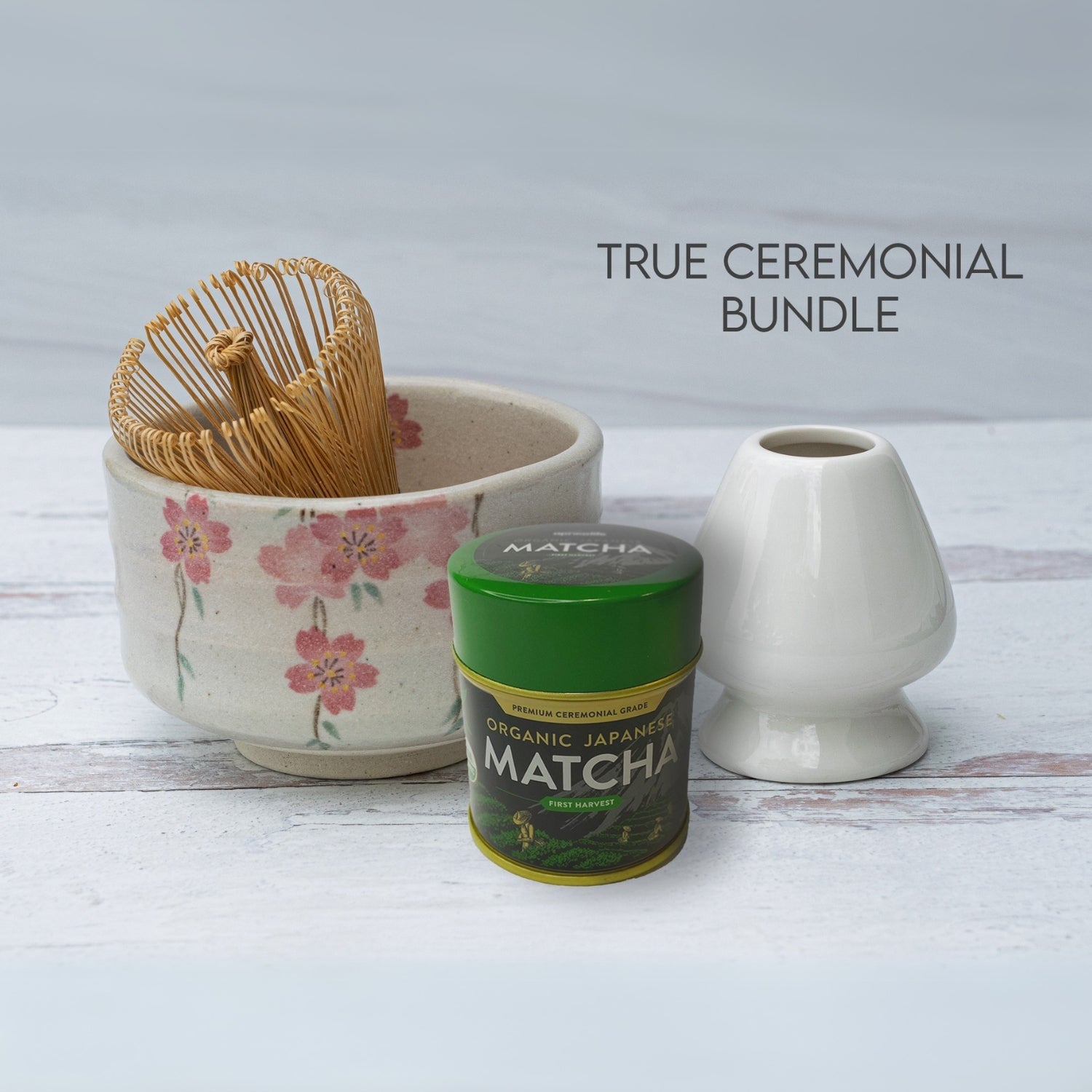Aprika Life Pink Sakura Flowers Ceramic Matcha Bowl