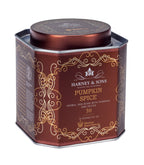 Harney & Sons Pumpkin Spice, HRP Tin of 30 Sachets, featuring herbal tea sachets in a decorative tin, perfect for autumn.