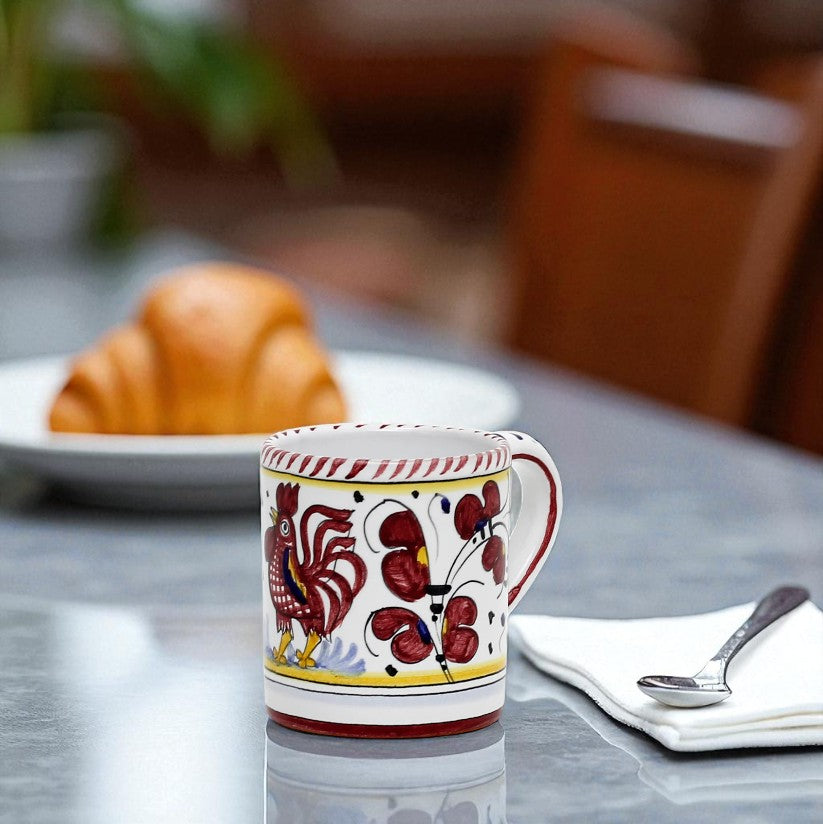 Deruta of Italy Orvieto Red Rooster: Mug (10 oz.)