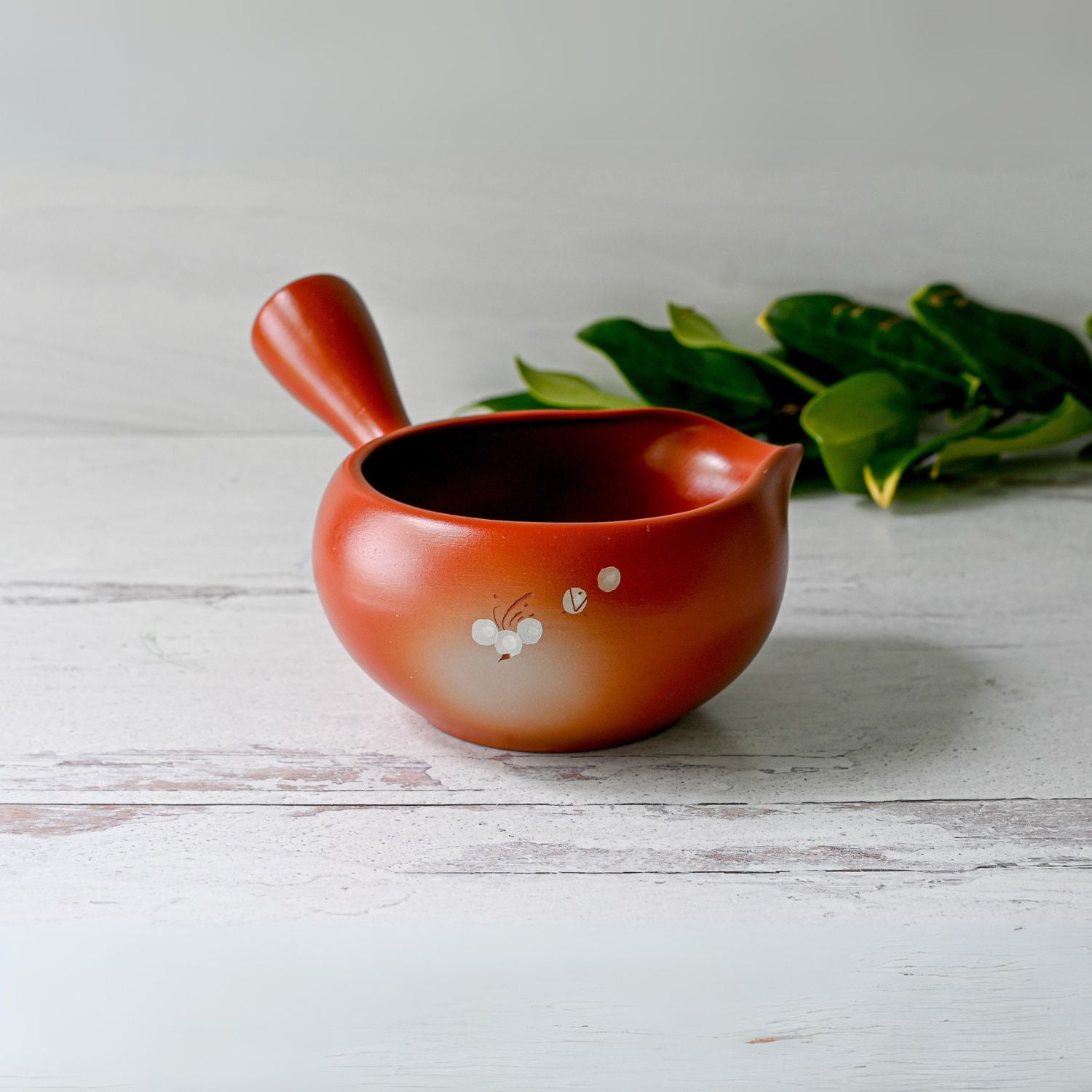 Aprika Life Red Flowers Ceramic Matcha Bowl with Spout, Bamboo Matcha Whisk and Whisk Holder Set