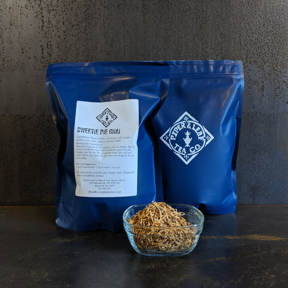 Piper and Leaf Sweetie Pie Chai Pound Bag - 190 servings, a large pouch of chai tea blend for brewing.