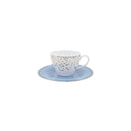 CASANOI Silver Rain Tea Cup + Saucer (Set of 4)