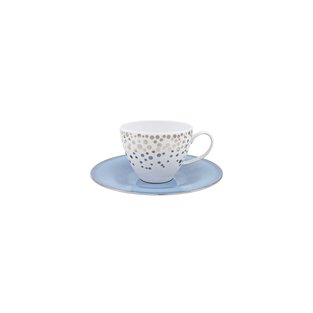 CASANOI Silver Rain Tea Cup + Saucer (Set of 4)