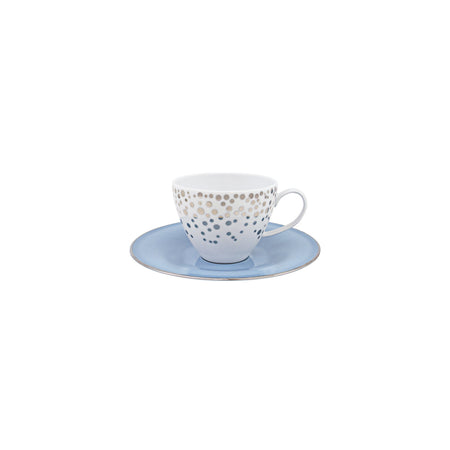 CASANOI Silver Rain Tea Cup + Saucer (Set of 4)