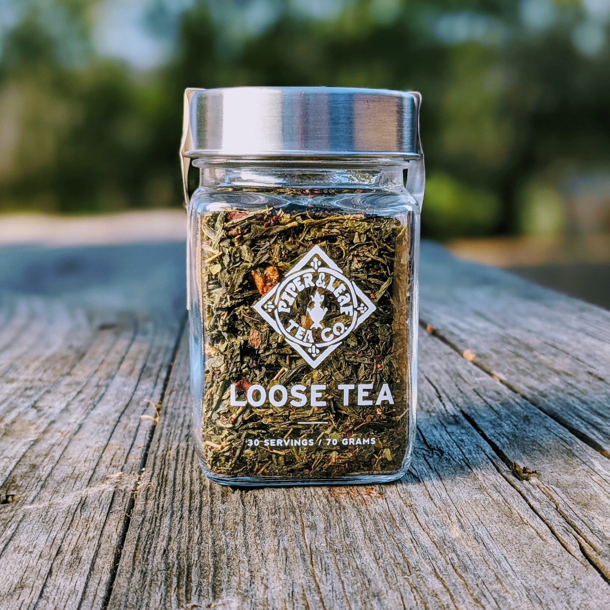 Piper and Leaf Sassyfras Strawberry Glass Jar of Loose Leaf Tea