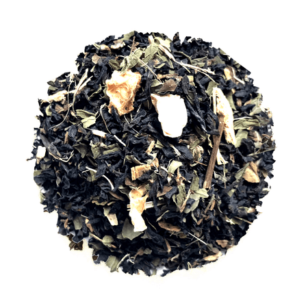 Beach House Seashore Breeze Iced Blend, a refreshing iced tea blend with organic ingredients, shown in a clear container.