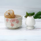 Aprika Life Pink Sakura Flowers Ceramic Matcha Bowl
