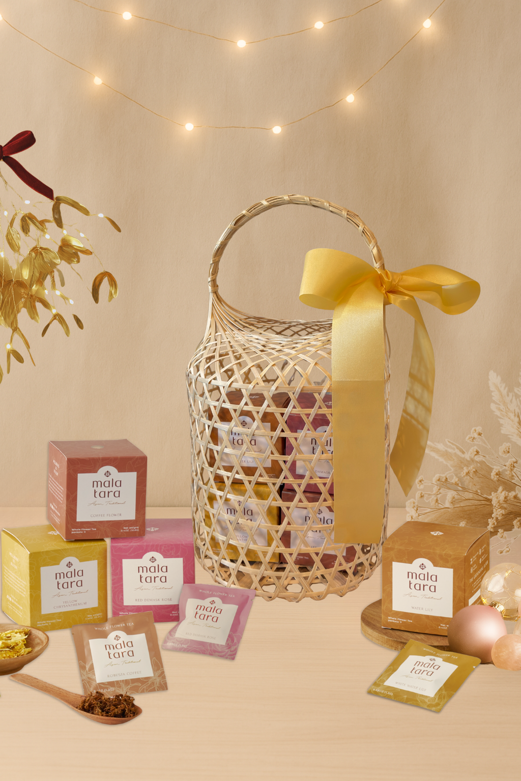 Mala Tara Signature Glow Gift Basket Herbal Tea
