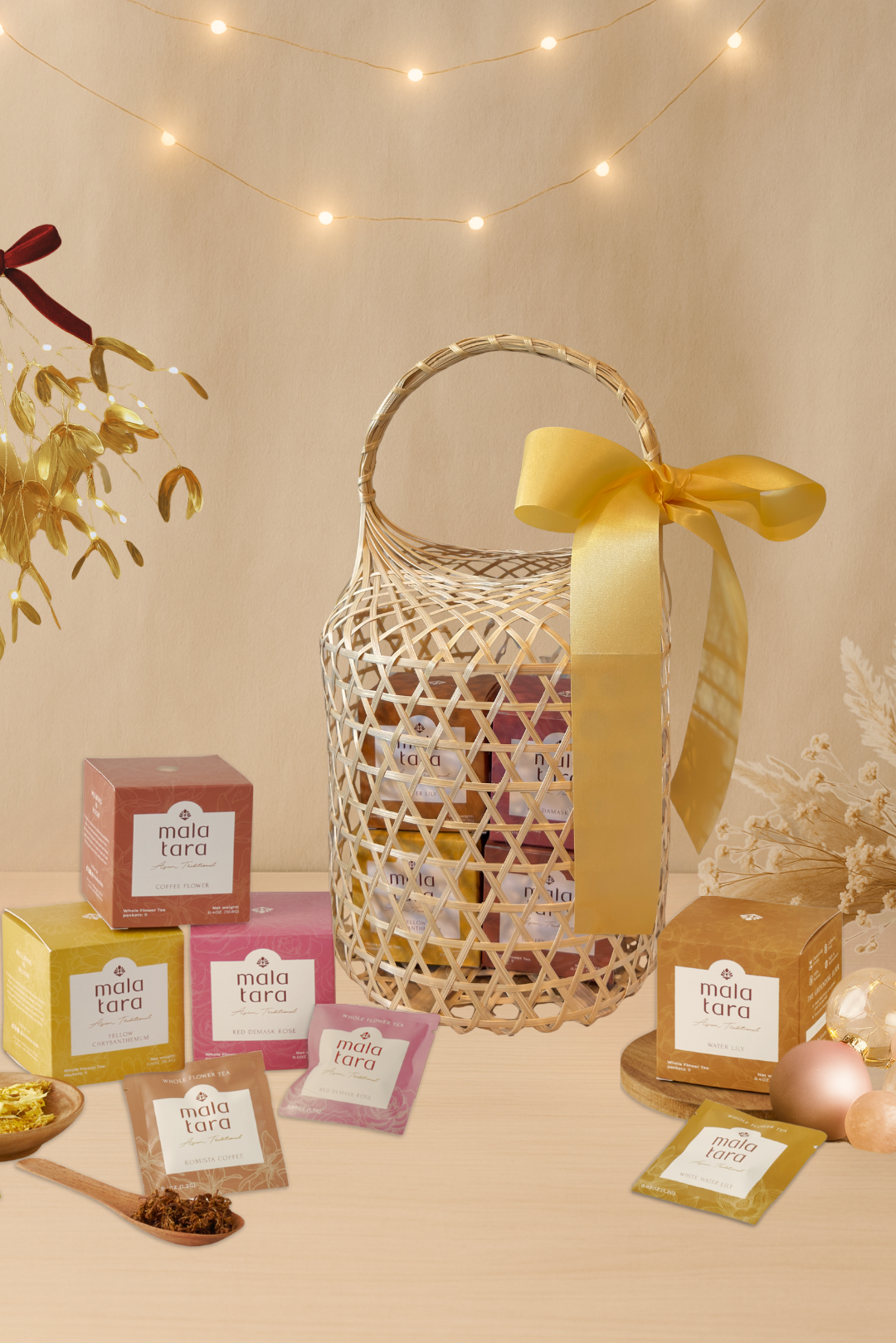 Mala Tara Signature Glow Gift Basket Herbal Tea