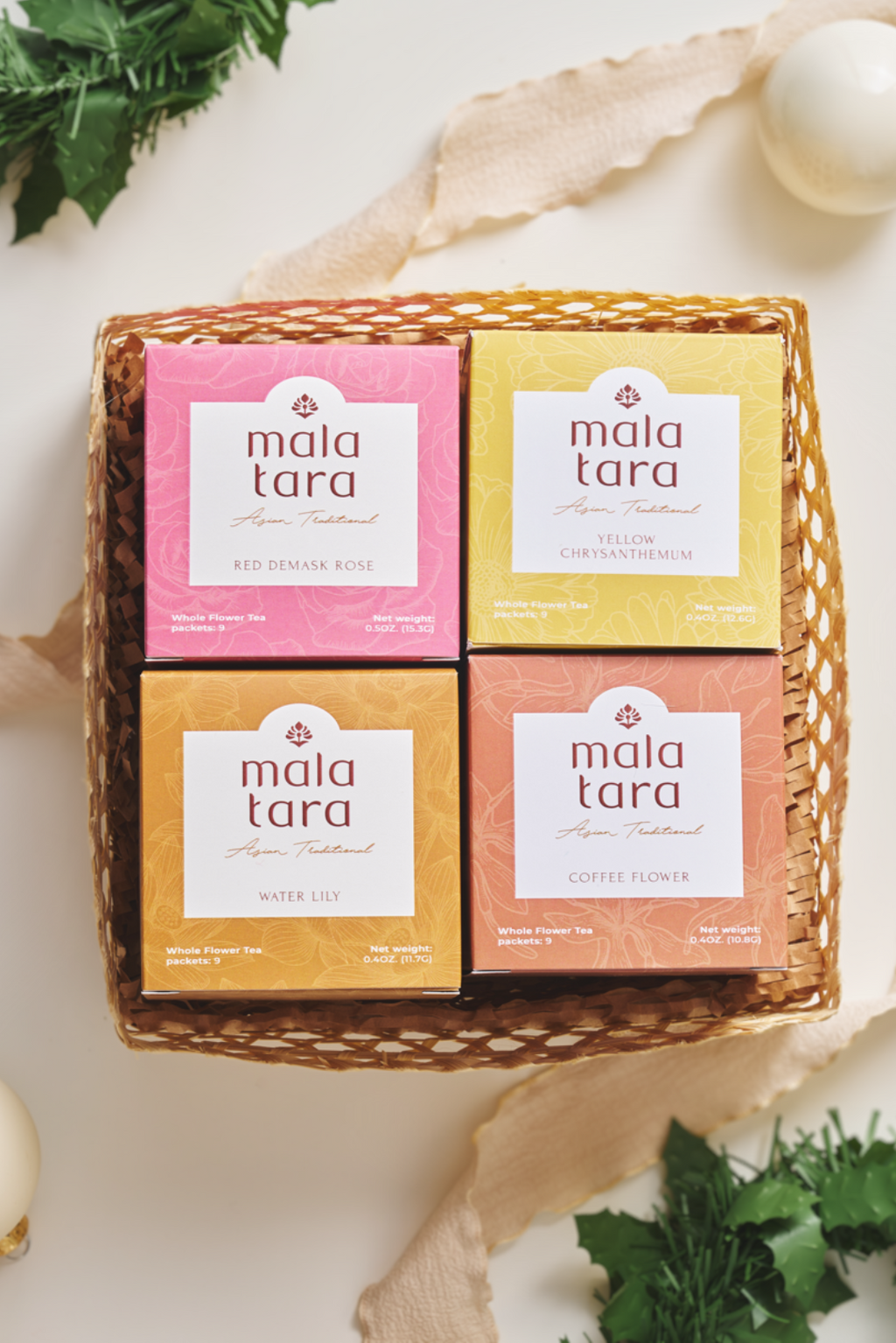 Mala Tara Signature Floral Collection Gift Box Herbal Tea