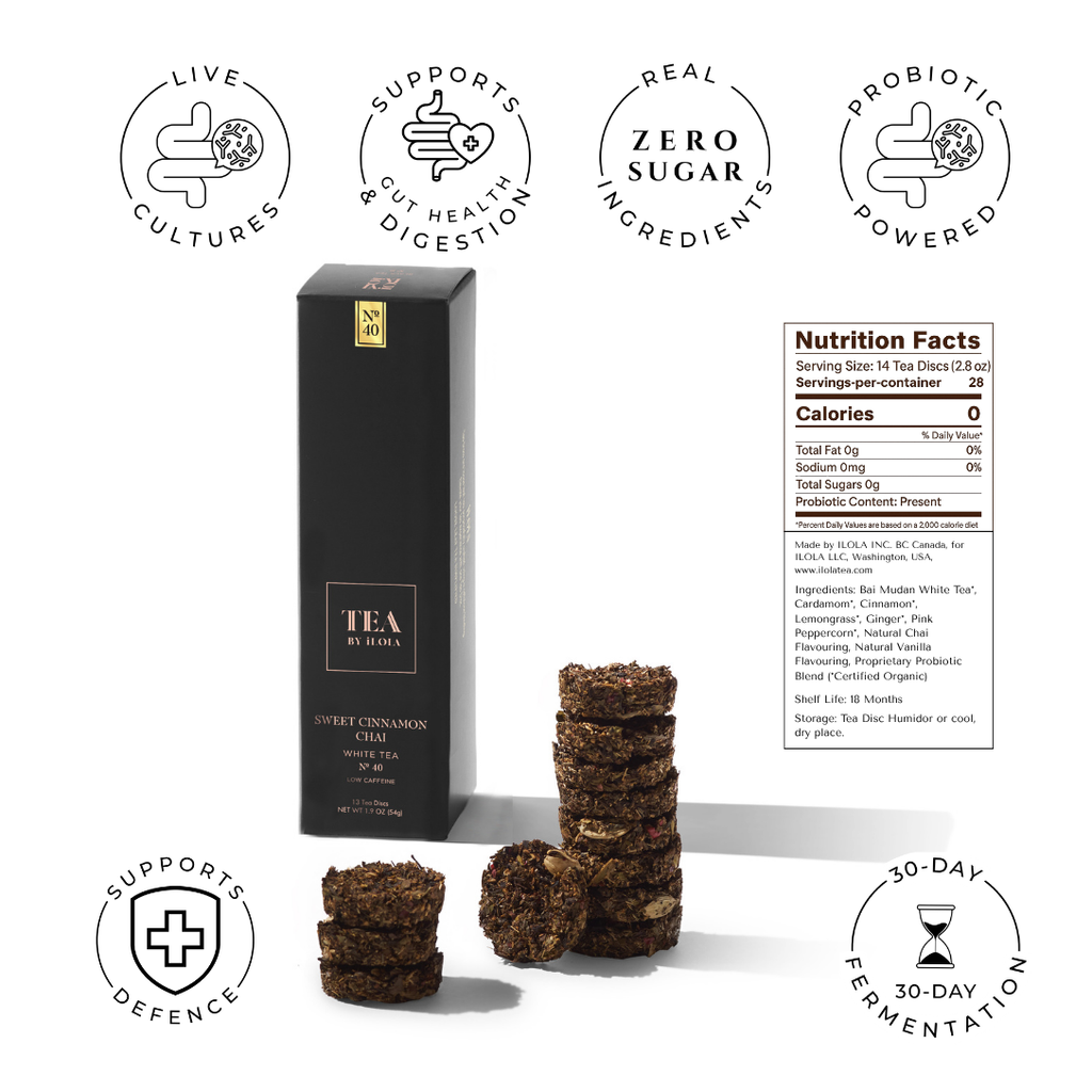 iLOLA Sweet Cinnamon Chai No. 40 – Spiced Probiotic White Tea Discs