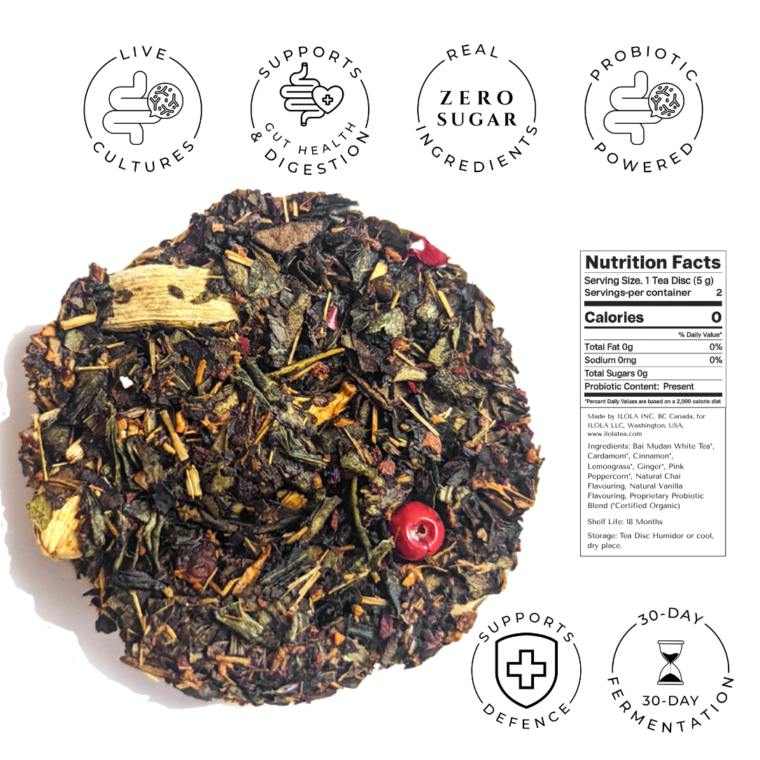 iLOLA Sweet Cinnamon Chai No. 40 – Spiced Probiotic White Tea Discs