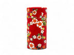 Inoue Tea Matsuri Red Washi Paper Wrapped Tea Canister (L) - Japanese Chazutsu, shown in a detailed image.
