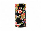 Inoue Tea Matsuri Black Washi Paper Wrapped Tea Canister (L) - Japanese Chazutsu, showing a large, elegantly wrapped tea canister.