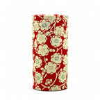 Inoue Tea Sakura Red Washi Paper Wrapped Tea Canister, Japanese Chazutsu, featuring traditional Japanese patterns and airtight storage.