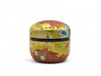 Inoue Tea Natsu Flower Metal Tea Canister - Japanese Chazutsu, featuring a floral design and metallic finish.