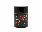 Inoue Tea Tame Flower Hana Brown Lacquered Resin Tea Canister - Japanese Chazutsu, showcasing a brown lacquered container for tea storage.
