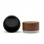 Inoue Tea Sakura Brown Polished Grain Resin Tea Canister by Miyamoto Sangyo, a Japanese Chazutsu for tea storage.