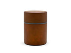 Inoue Tea Sakura Brown Polished Grain Resin Tea Canister by Miyamoto Sangyo, a Japanese chazutsu for storing tea.