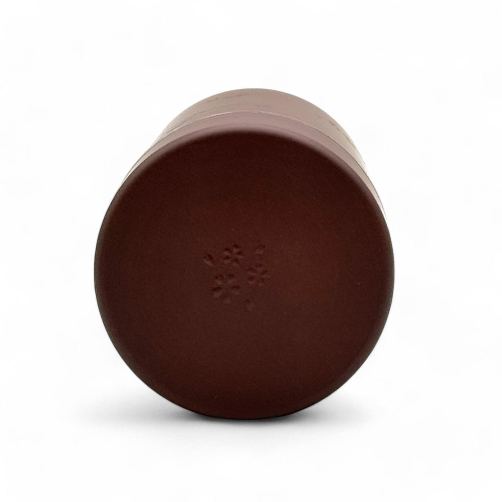Inoue Tea Usagi Rabbit Brown Polished Grain Resin Tea Canister by Miyamoto Sangyo, Japanese Chazutsu, shown against a neutral background.