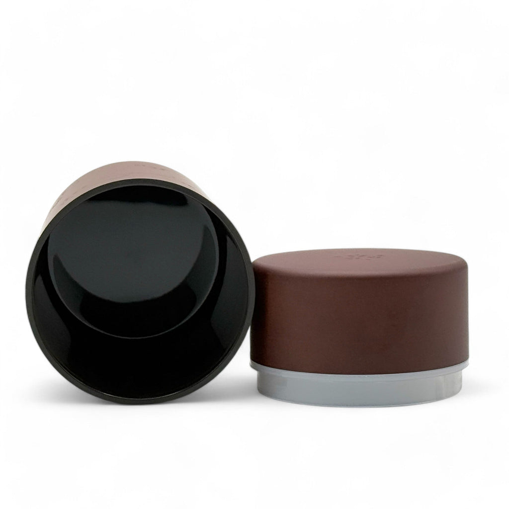 Inoue Tea Usagi Rabbit Brown Polished Grain Resin Tea Canister by Miyamoto Sangyo, Japanese Chazutsu for tea storage.