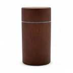 Inoue Tea Usagi Rabbit Brown Polished Grain Resin Tea Canister by Miyamoto Sangyo, featuring airtight storage and rabbit motifs.
