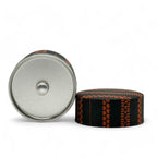 Inoue Shima Stripe Brown Washi Paper Wrapped Tea Canister (S) - Japanese Chazutsu
