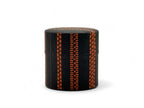 Inoue Shima Stripe Brown Washi Paper Wrapped Tea Canister (S) - Japanese Chazutsu